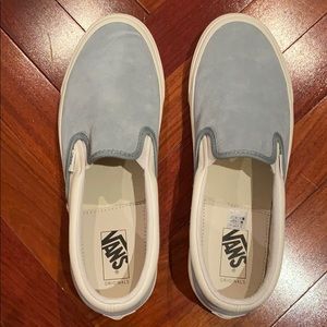 Vans Light Blue Suede slip ons- size 11